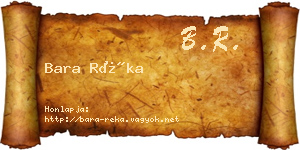 Bara Réka névjegykártya